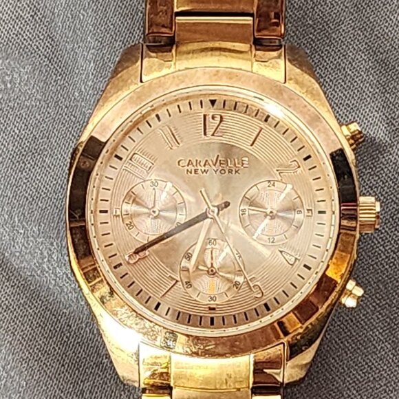 Caravelle New York Bulova Copper Tone Chronograph Water Resistant Melissa Watch - Picture 2 of 16